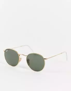 Ray-Ban — круглые золотые солнцезащитные очки