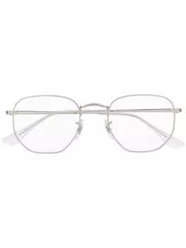 Ray-Ban очки в геометричной оправе, металлик