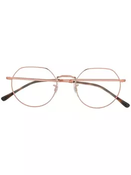 Ray-Ban очки в геометричной оправе, розовый