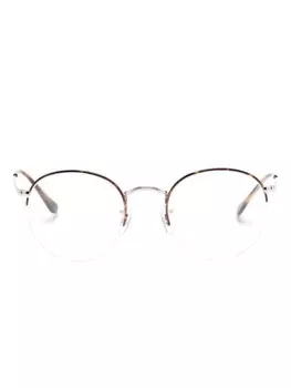 Ray-Ban очки в круглой оправе, коричневый