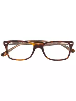 Ray-Ban очки в квадратной оправе черепаховой расцветки, коричневый