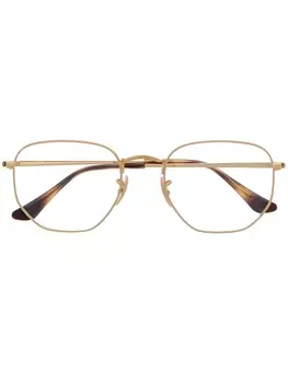 Ray-Ban очки в массивной квадратной оправе, золотистый