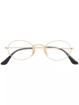 Ray-Ban очки в овальной оправе, желтый