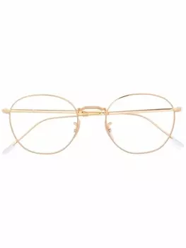 Ray-Ban очки в овальной оправе, золотистый