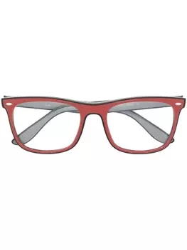 Ray-Ban очки в прямоугольной оправе с логотипом, красный