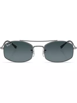 Ray-Ban oval-frame sunglasses, серый