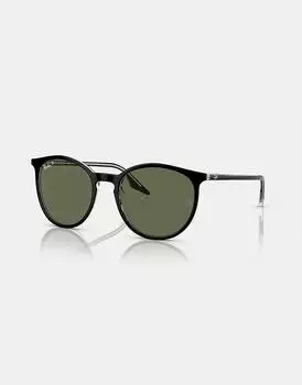 Ray-Ban Rb2204 Прозрачные черные поляризованные солнцезащитные очки Phantoms с зелеными линзами