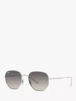 Ray-Ban RB3682 Солнцезащитные очки унисекс нестандартной формы, серебристый блеск/серый градиент