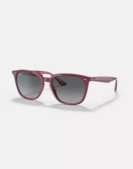 Ray-Ban Rb4362 Бордовые красные квадратные поляризованные солнцезащитные очки с серыми линзами