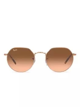 Ray-Ban солнцезащитные очки 0RB3565 в круглой оправе, золотой