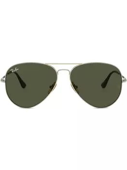 Ray-Ban солнцезащитные очки Aviator Titanium, золотой