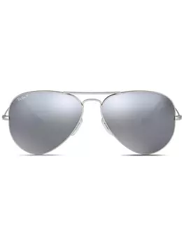 Ray-Ban солнцезащитные очки-авиаторы Aviator Large Metal, серебряный