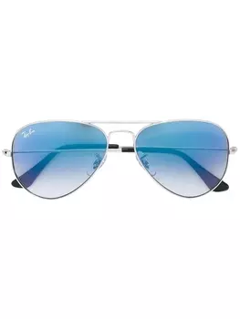 Ray-Ban солнцезащитные очки-авиаторы, металлик