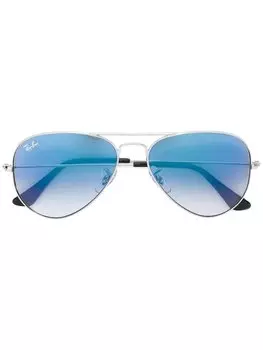 Ray-Ban солнцезащитные очки-авиаторы, металлик