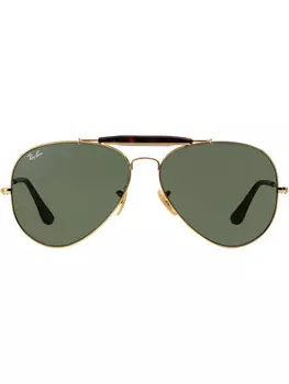 Ray-Ban солнцезащитные очки-авиаторы, металлик