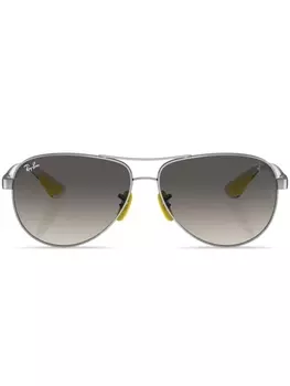 Ray-Ban солнцезащитные очки-авиаторы с эффектом градиента, серебристый