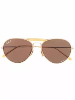 Ray-Ban солнцезащитные очки-авиаторы, золотистый