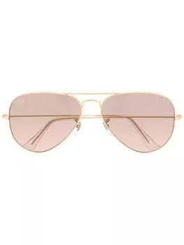 Ray-Ban солнцезащитные очки-авиаторы, золотистый