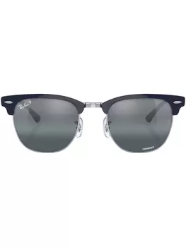 Ray-Ban солнцезащитные очки Clubmaster в квадратной оправе, серебристый