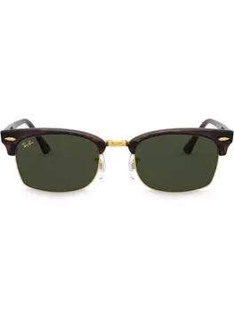 Ray-Ban солнцезащитные очки Clubmaster в квадратной оправе, зеленый