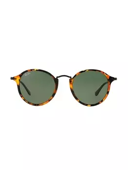 Ray-Ban солнцезащитные очки Fleck в круглой оправе, коричневый