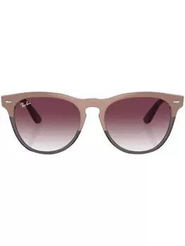 Ray-Ban солнцезащитные очки Iris в круглой оправе, коричневый