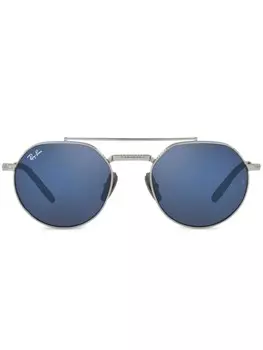 Ray-Ban солнцезащитные очки Jack II в круглой оправе, серебряный