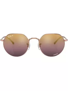 Ray-Ban солнцезащитные очки Jack в геометричной оправе, золотистый