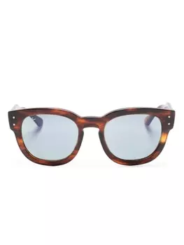 Ray-Ban солнцезащитные очки Mega Hawkeye в квадратной оправе, коричневый