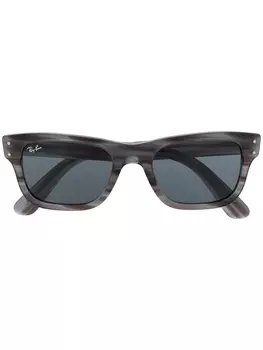 Ray-Ban солнцезащитные очки Mr Burbank в прямоугольной оправе, синий