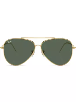 Ray-Ban солнцезащитные очки-пилоты Aviator Reverse, золотой