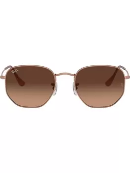 Ray-Ban солнцезащитные очки RB3548N в шестиугольной оправе, металлик
