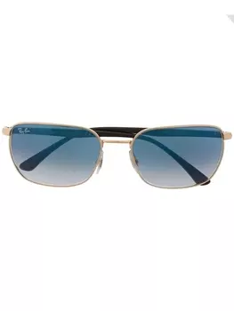 Ray-Ban солнцезащитные очки RB3684 в прямоугольной оправе, коричневый