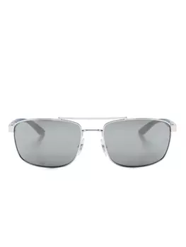Ray-Ban солнцезащитные очки RB3737 в прямоугольной оправе, серебристый