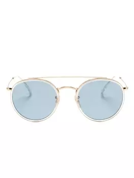 Ray-Ban солнцезащитные очки Round Double Bridge, золотистый