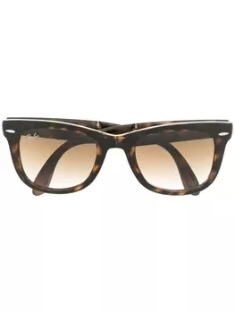 Ray-Ban солнцезащитные очки трапециевидной формы, коричневый