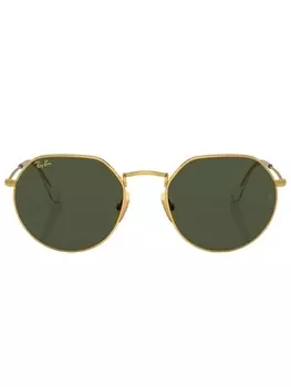 Ray-Ban солнцезащитные очки в геометричной оправе, золотистый