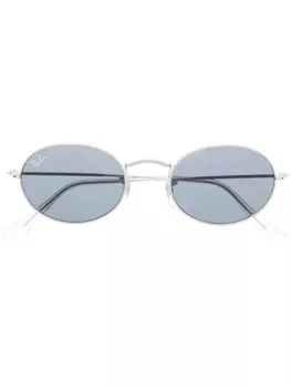 Ray-Ban солнцезащитные очки в круглой оправе, серебристый