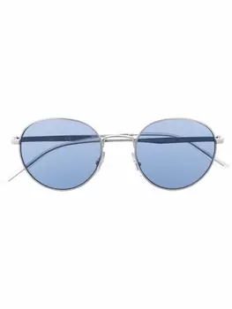 Ray-Ban солнцезащитные очки в круглой оправе с логотипом, серебристый