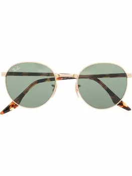 Ray-Ban солнцезащитные очки в круглой оправе черепаховой расцветки, коричневый