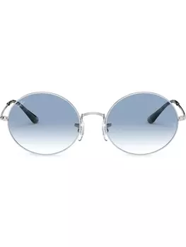 Ray-Ban солнцезащитные очки в круглой оправе с эффектом градиента, серебристый