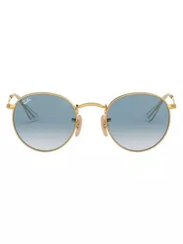Ray-Ban солнцезащитные очки в круглой оправе, золотистый