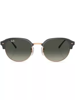 Ray-Ban солнцезащитные очки в круглой оправе с логотипом, серый