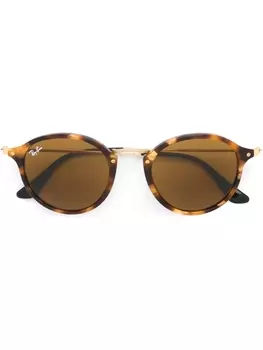Ray-Ban солнцезащитные очки в круглой оправе, коричневый