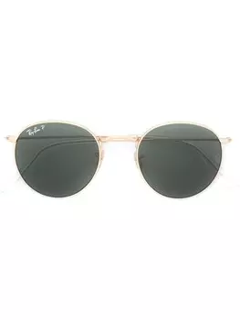 Ray-Ban солнцезащитные очки в круглой оправе, металлик