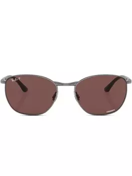 Ray-Ban солнцезащитные очки в круглой оправе, серебряный