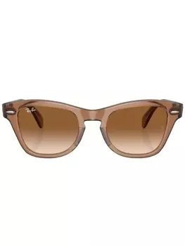 Ray-Ban солнцезащитные очки в квадратной оправе, коричневый