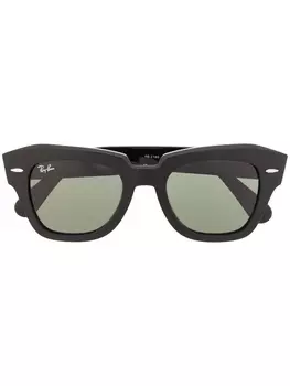 Ray-Ban солнцезащитные очки в квадратной оправе с затемненными линзами, черный