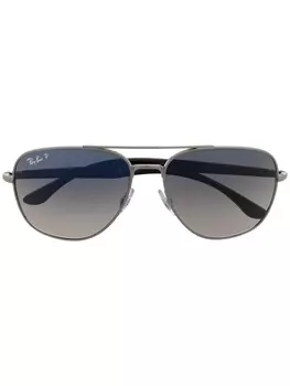 Ray-Ban солнцезащитные очки в квадратной оправе, серебристый