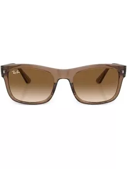 Ray-Ban солнцезащитные очки в квадратной оправе с логотипом, коричневый